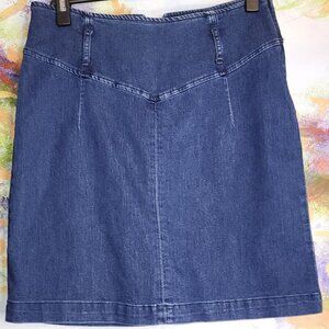 Free People Living it Up Denim Skirt With Back Zipper